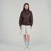 Jordan Oversized Zip-Up Leather Jacket Brown