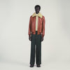 Leather Aviator Leather Jacket With Fur Collar Cognac