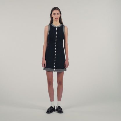 Short Button-Up Dress Black