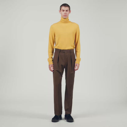 Gerard Pants Wool Wide-leg wool trousers Tabac Fonce