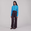 Paige Striped straight-leg trousers Marron / Bleu