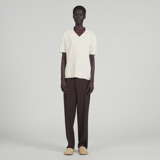 Riccardo Polo Stretch Knit Polo Shirt ECRU