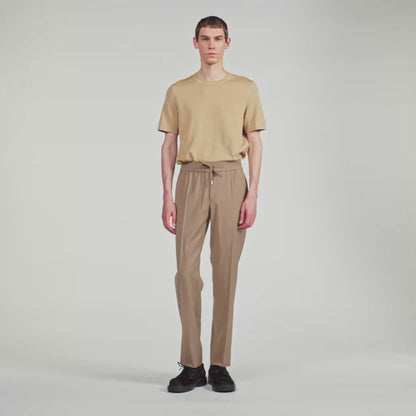 New Alpha Elasticated wool trousers Cappucino