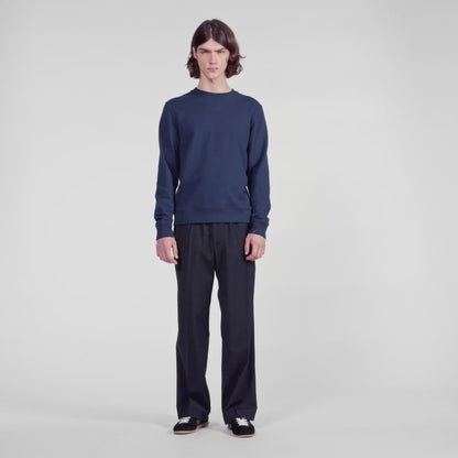 Sandro Logo Crewneck Logo Sweatshirt Navy Blue