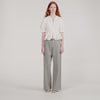 Elsie Zipped Peplum Shirt White
