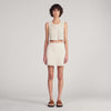 Lalita Short Beaded Crochet Skirt Ecru