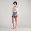 Luana Floral Openwork Crop Top Ecru
