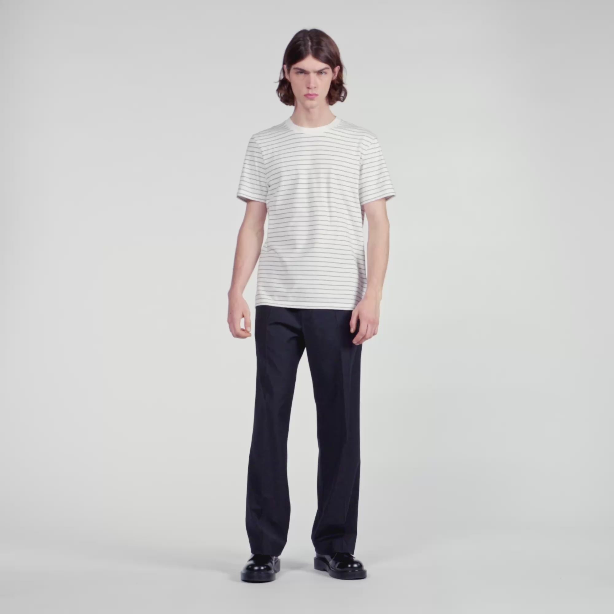 Striped T Shirt White Black