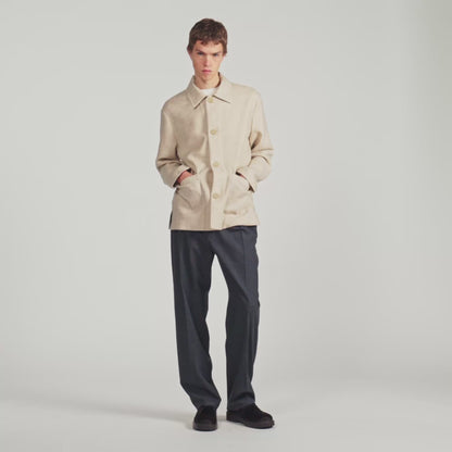 Henry Wool Worker  Worker Jacket Ecru Chine