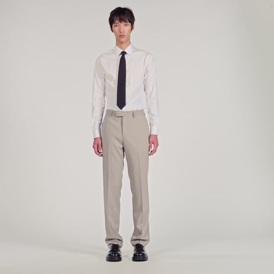 Formal Wool Suit Trousers ALUMINUM