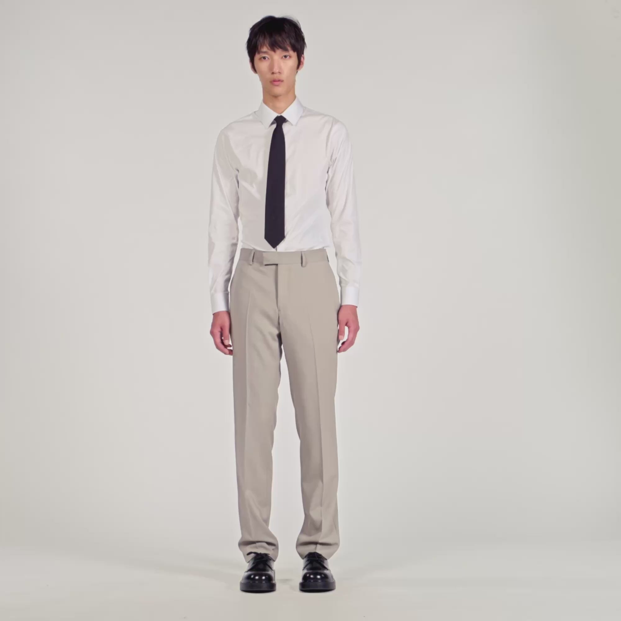 Formal Wool Suit Trousers ALUMINUM