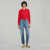 Lotus Pointelle knit cardigan Red