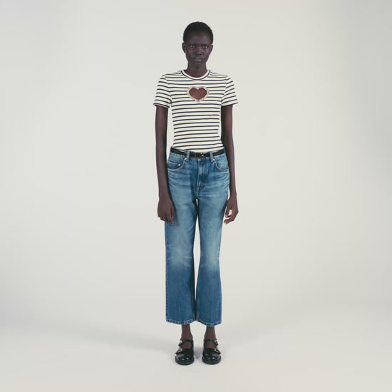 Summer Rhinestone Heart T-Shirt Ecru