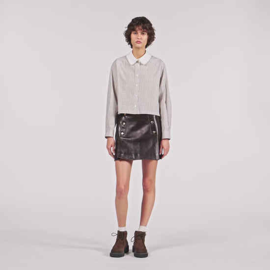 Orphee Check Flannel Shirt Beige / White