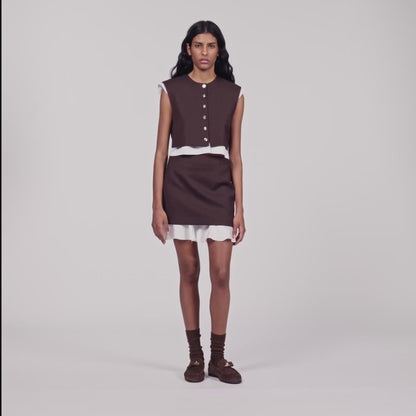 Allison Short 2-in-1 wool skirt Light Brown