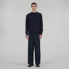 Industrial Wool jumper with high neck Midnight Blue