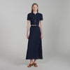 Hedda Pointelle knit maxi skirt Navy Blue