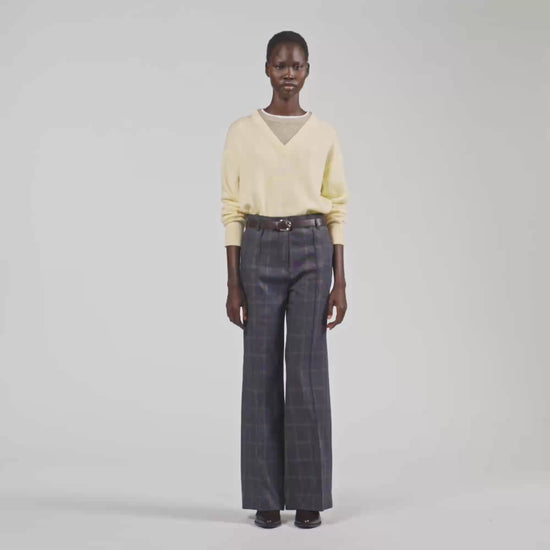 Colton Checked straight-leg trousers Grey
