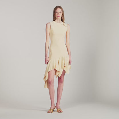Biancona Asymmetric knit dress Vanilla