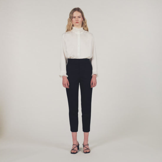 Straight-Leg Trousers Black