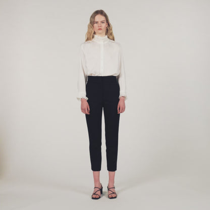 Straight-Leg Trousers Black