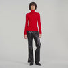 Eline Cable knit roll-neck jumper Red