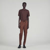 New Alpha Elasticated Straight-Leg Trousers Chocolate