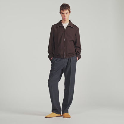 Wool Tracksuit Wool zip-up jacket Chocolate