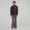 Zip Sweater Wool jumper with zip collar Chocolate
