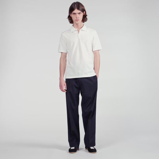 Retro Ss Polo Logo Polo Shirt WHITE
