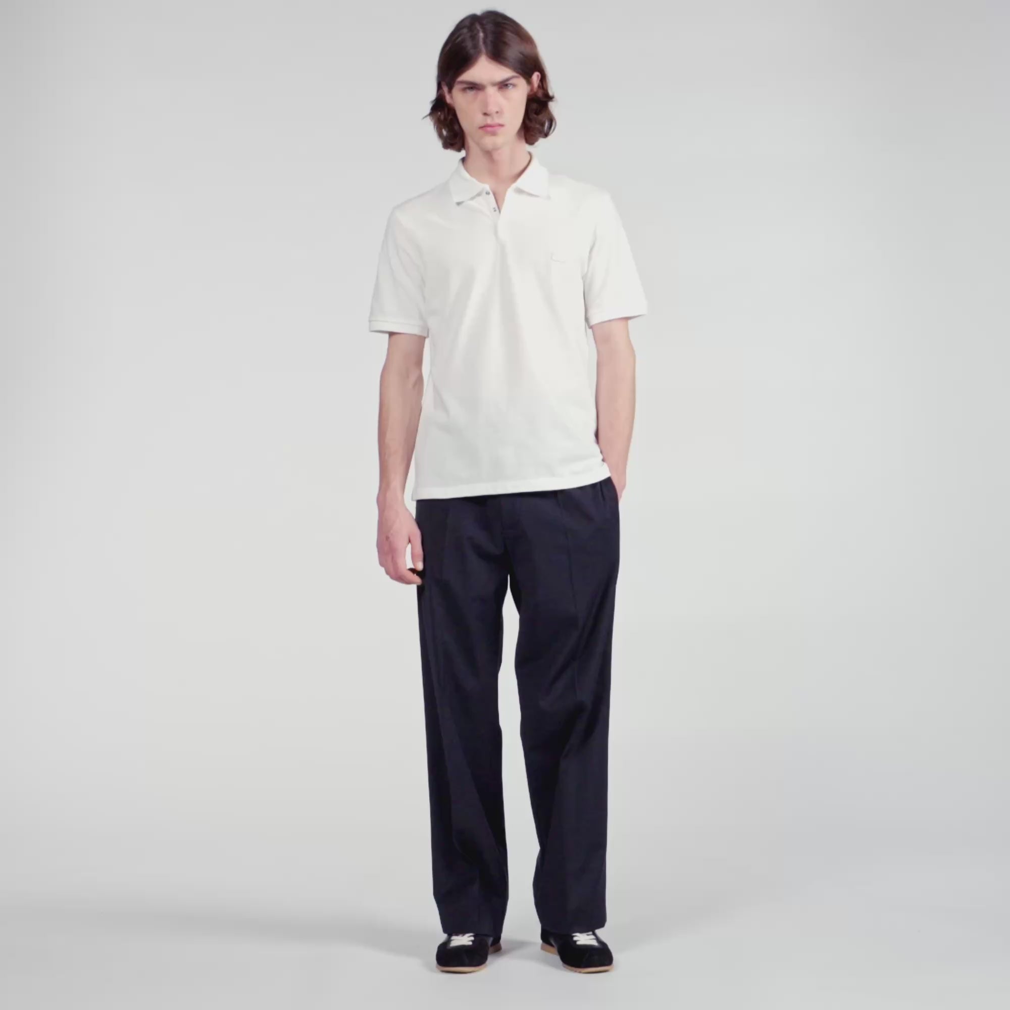 Retro Ss Polo Logo Polo Shirt WHITE
