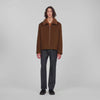 Minimal Aviator Wool zip-up jacket Camel