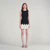 Cassie Two-Tone Short Knit Dress Black / Ecru