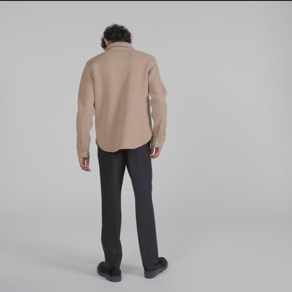 Felted Shirt Boiled wool overshirt Beige / Taupe