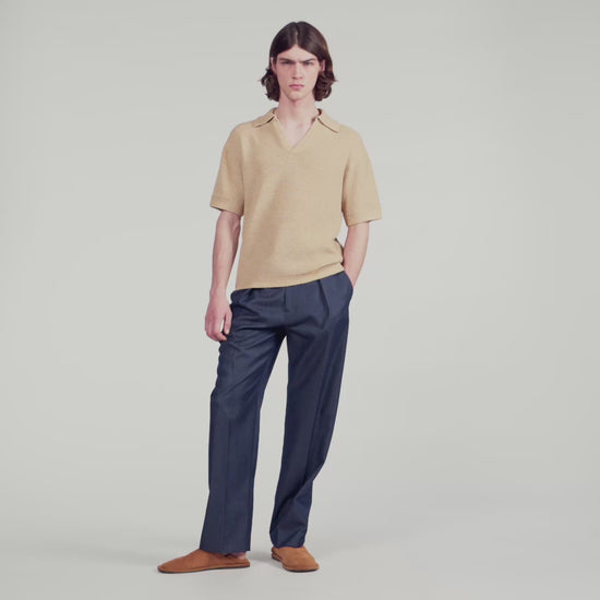 Papiro Polo Jute-Effect Polo Shirt BEIGE