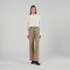Mckay Faded Wide-Leg Jeans Beige