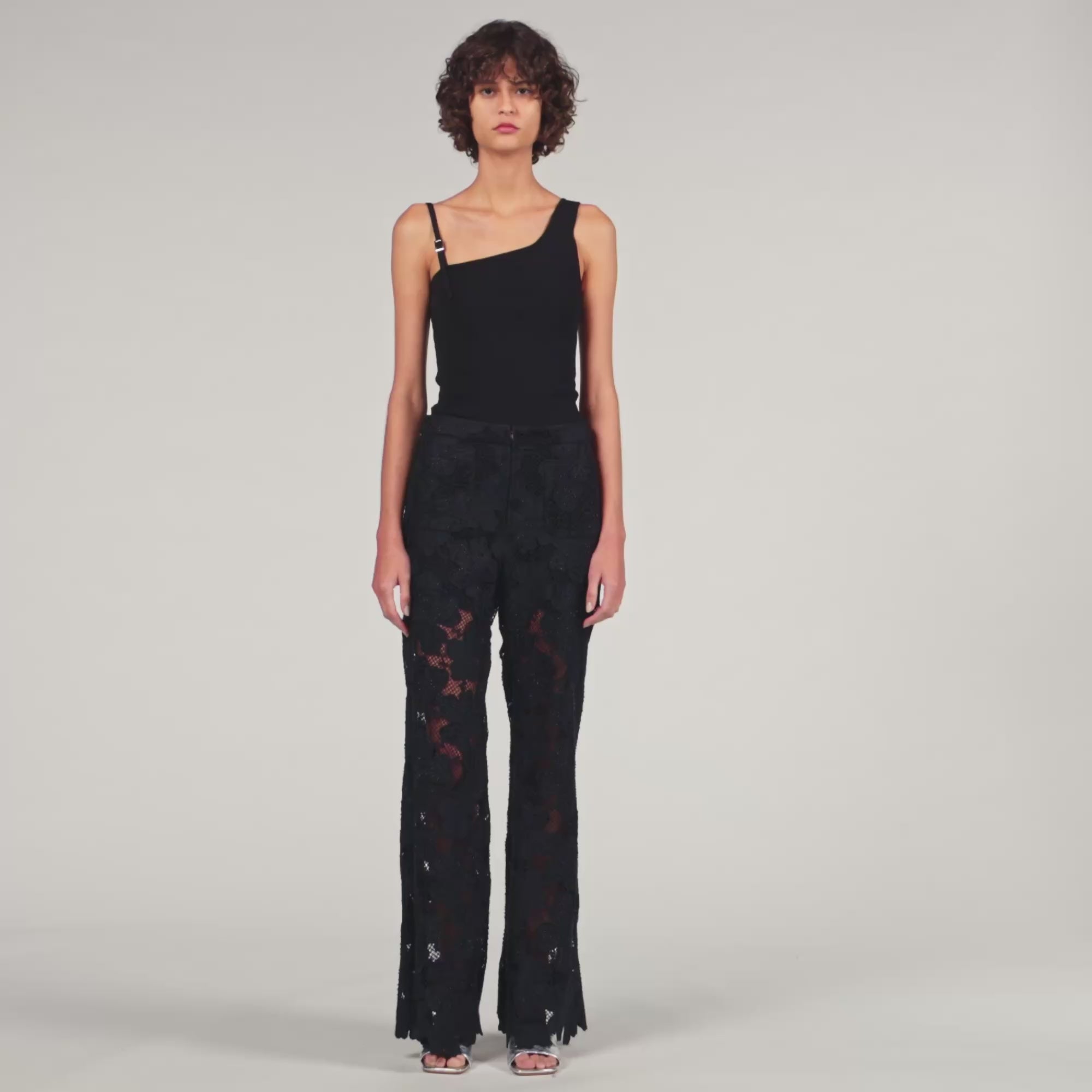 Asymmetric Knit Jumper Black