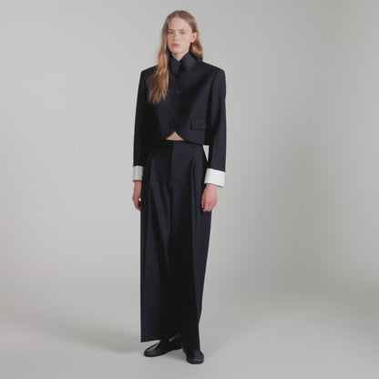 Portivana Short jacket with standing collar Black