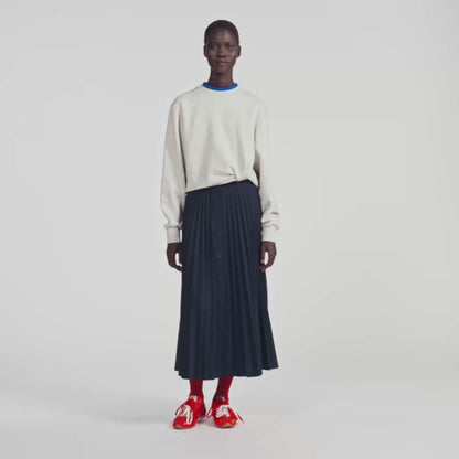 Reine Long pleated skirt Navy Blue