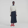 Reine Long pleated skirt Navy Blue