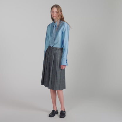 Nathan Check wool shorts Dark Grey