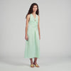 Monira V-Neck Floral Print Maxi Dress LIGHT GREEN
