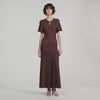 Diane Rhinestone knit maxi dress Brown