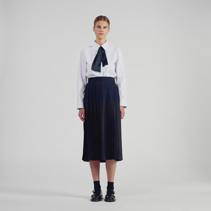 Zaza Long Pleated Skirt Navy Blue