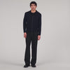 Trucker Cardigan Zip-Up Wool Cardigan Navy Blue