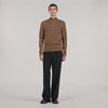 Zip Sweater Wool Jumper With Zip Collar Beige