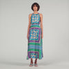 Jade Floral Print Maxi Dress Green / Purple