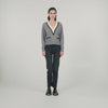 Sweater With Contrasting Deep V-Neck White