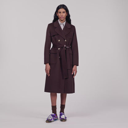 Dorel Double-faced check coat Brown