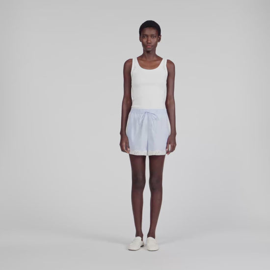 Gaianne Lace Detail Shorts Sky Blue